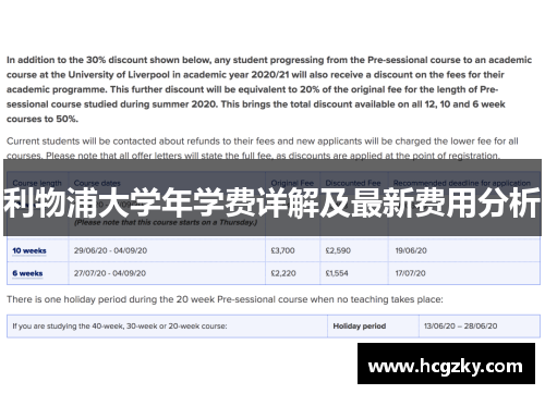 利物浦大学年学费详解及最新费用分析
